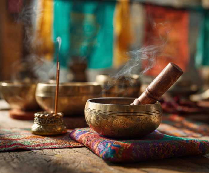 Encens et bols tibétains